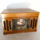 Crosley CR73 Phonograph AM/FM Radio CD & Cassette Player in Solid Wood Cabinet