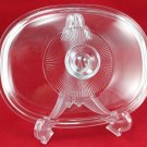 Pyrex F12C Clear Glass Lid Corning Ware Oval Radial Sunburst at Handle 9¼" x 7"