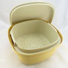 Tupperware Steamer Keeper Tote 887 888 889 Harvest Gold Almond ~ Made in the USA