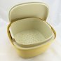 Tupperware Steamer Keeper Tote 887 888 889 Harvest Gold Almond ~ Made in the USA