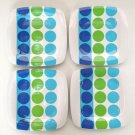 Melamine Plastic Square Plates 9" Square w/ Rounded Corners Blue & Green Spheres