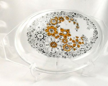 Pyrex Floral Bubbles 945C Lid 3D Effect Vintage 1970 Clear Glass ~ LID ONLY