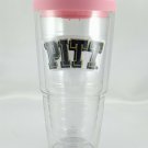 TERVIS Tumbler PITT University 24 oz w/ Pink Lid ~ Made in the USA ~ DAMAGED