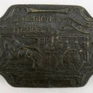 Fire Dept Belt Buckle America's Heroe's Solid Brass 3-3/4" x 2-3/4"