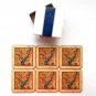 Pimpernal Oriental Expressions Coasters Vintage Cork Back 4" x 4" Original Box