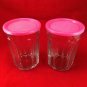 Luminarc 16 Ounce Tumblers 10 Panel Glasses w/ Aftermarket Pink Seals