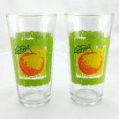 KIG Indonesia Heavy Glassware w/ Stylized Orange Fruit on Lime Green Background