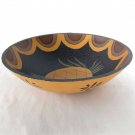 David Auld Signed Early Handcrafted Haitian Wooden Bowl w/ Pineapple Inside