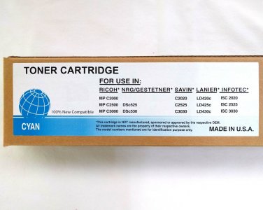 Ricoh NRG Savin Lanier Infotec CYAN Toner Cartridge Ink Technologies Made in USA