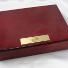 Nebraskaland Sampler Wooden Box Polished Cherry Brass Plaque Hinges Felt Bottom