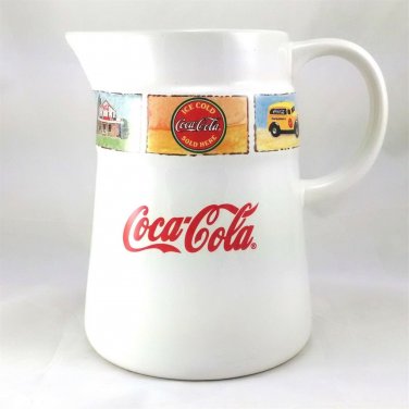 Coca-Cola Gibson Ceramic 2 qt Vintage Scenic Decorative Pitcher