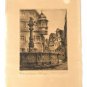 Fountain of St George Rothenburg Sepia Tone Print Ernst Zipperer ~ No Frame