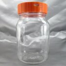Fidenza Vetraria 1-1/2 Liter Storage Jar w/ Ring Seal Orange Plastic Glass Lid