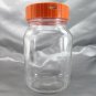 Fidenza Vetraria 1-1/2 Liter Storage Jar w/ Ring Seal Orange Plastic Glass Lid