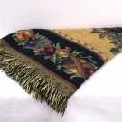 Fruits & Leaves Pattern Americana Country Lap Throw Fringed Comforter Blanket