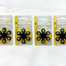 AGX Zinc Air 1.4V Hearing Aid Batteries Size 10 Mixed Expired ~ Lot of 4 Packs