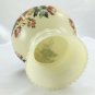 Vintage Lamp Globe Hand Painted Floral Shade on Ivory Glass Sconce Serrated Edge