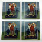 AbsorbaStone Vintage Golf Absorbent Bisque Tile Coasters Set of 4