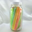 BALL Wide Mouth 6 Cup Fruit Design Jar w/ Plastic Lid & Full of Straws