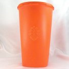 Tupperware 1222 Canister Tall 10-1/2" Square Bottom Orange 16 Cup Keeper