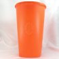 Tupperware 1222 Canister Tall 10-1/2" Square Bottom Orange 16 Cup Keeper