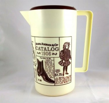 Sears Roebuck & Co 2qt Pitcher Nostalgic Vintage Catalog w/ Ice Strainer Lid