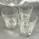 Vintage Double Shot Whiskey Glasses 8 Panel Heavy Base 3" x 2-3/4" Unbranded