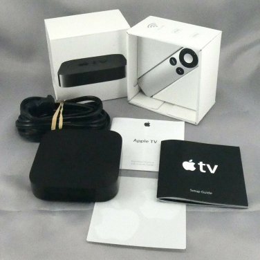 Apple TV A1469 3rd Generation Media Streamer w/ Remote Box Manuals Stickers