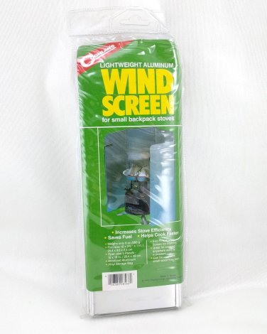 COGHLAN'S Backpack Stove Wind Screen Light Aluminum 9oz 5 Panel 10" x 19" In Use