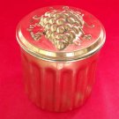 Vintage Aluminum Copper Finish Canister Fluted Sides Grape Cluster Molded Top