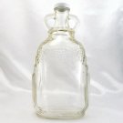 Vintage Double Jug Handle Wine Bottle w/ Lid Embossed Grapes Leaves Half-Gallon