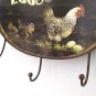 Farm Fresh Eggs Key Holder Faux Vintage Rustic French Country Metal Wall Sign