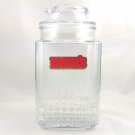 Koezes Nuts Apothecary Jar Canister Square Cut Glass Style