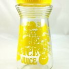 JUICE Carafe Vintage Lemons Atomic Design Jar w/ Yellow Screw Lid 24oz Graduated