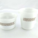 Pyrex 722 Creamer & Sugar Bowl Woodland Pattern Milk Glass Vintage Made in USA