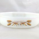 Fire King 450 Golden Wheat Vintage Milk Glass Casserole Serving Dish