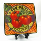 Harry & David Serving Plate Vintage 2008 Sun Dried Tomatoes 8" Square Ceramic