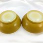 Fire King Rib Base Bowls 5" Vintage Olive Green Cereal Chili Serving