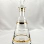 Handmade Crystal Decanter Made in USSR w/ Gold Stripes & Stopper ~ SLIGHT DAMAGE