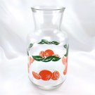 Anchor Hocking Oranges & Leaves Vintage Pebble Bottom & Logo Juice Carafe NO LID