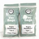DVC Brand Regina Housekeeper Type H Vacuum Cleaner Bags & Filters ~ Lot of 2