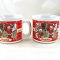 Campbell's Kids Soup Mugs Vintage 1998 Houston Harvest Winter Christmas Set of 2