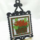 Prince Cast Iron & Ceramic Tile Carrots Green Orange Trivet