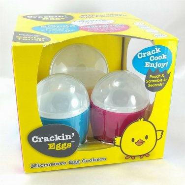Crackin' Eggs Microwave Cooker Poach Scramble Large & Small ~ Set of 3