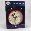 Disney Mickey Mouse Twin Bell Quartz Alarm Clock Battery Operated & Original Box