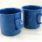 Enamelware Mugs Cobalt Blue Vintage Graniteware Coffee Tea Soup 12 oz