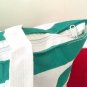 Newport Stripes Green & White Plastic Lined  Canvas Tote / Diaper / Beach Bag