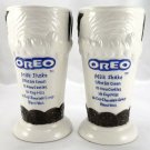 Oreo Milk Shake Tumblers Ceramic Embossed Mugs Cups Glasses w/ Recipe ~ Lot of 2