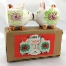 Vintage Kissing Pigs Salt & Pepper Shakers w/ Magnets in Original Box from Korea