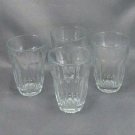 Palaks Juice Tumblers Glasses 10 Panel Tapered Clear Glass 6 Ounce ~ Lot of 4